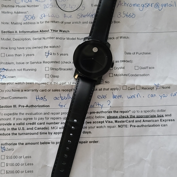 Movado bold womens watch leather band - Picture 6 of 6